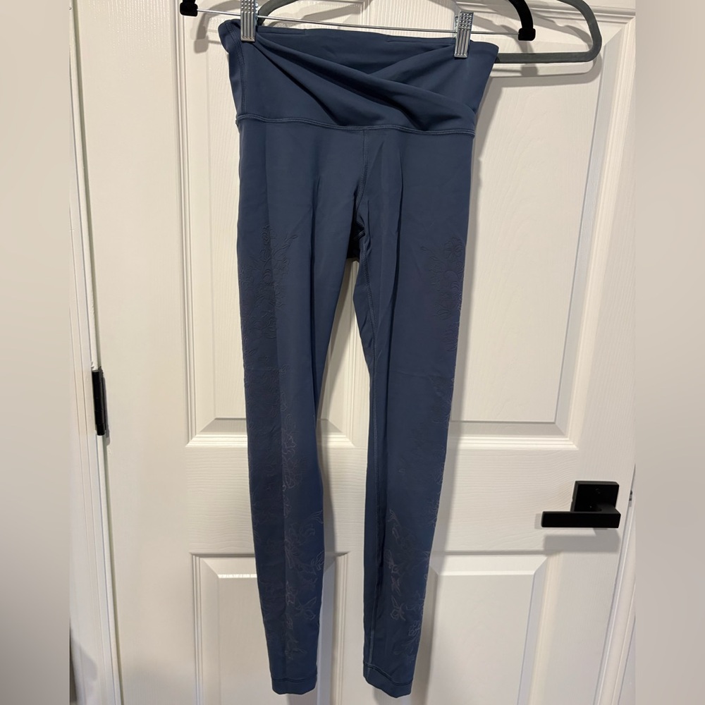 lululemon athletica Navy Blue High-Rise Foldover Leggings